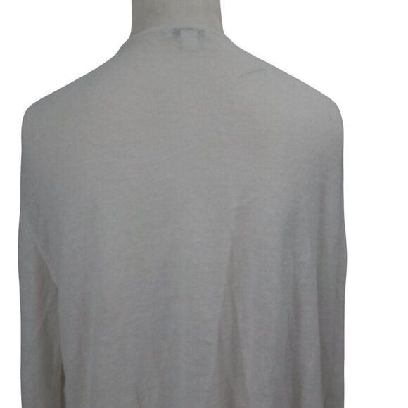 J Jill White Eyelet Open Front Lightweight Linen Cardigan Size L Embroidered - Picture 4 of 12